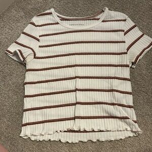 American Eagle striped crop tee